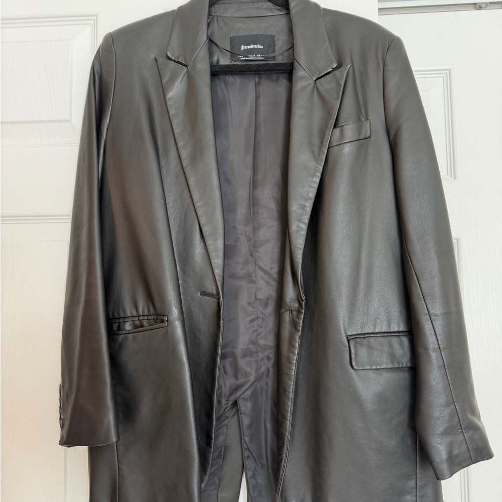 Stradivarius Dark Leather Jacket